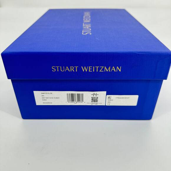 Stuart Weitzman Women's Semi Shine Rubber Sawyer Slides Sandals Size 8 - Picture 7 of 9